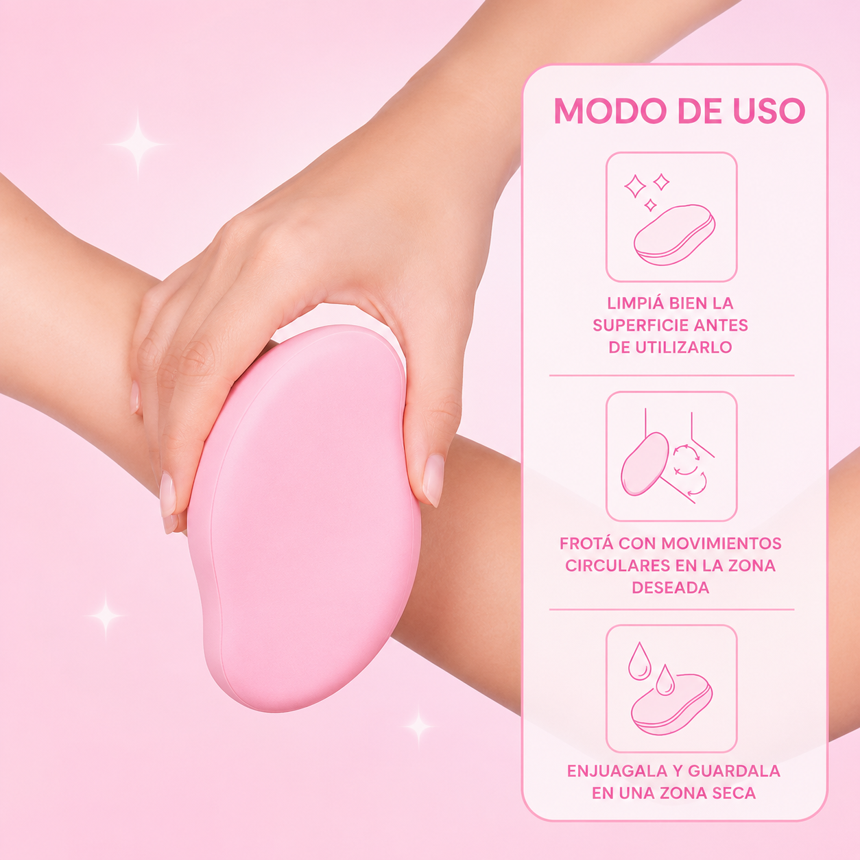 Piedra depilatoria de cristal | Piel suave sin dolor ni irritación